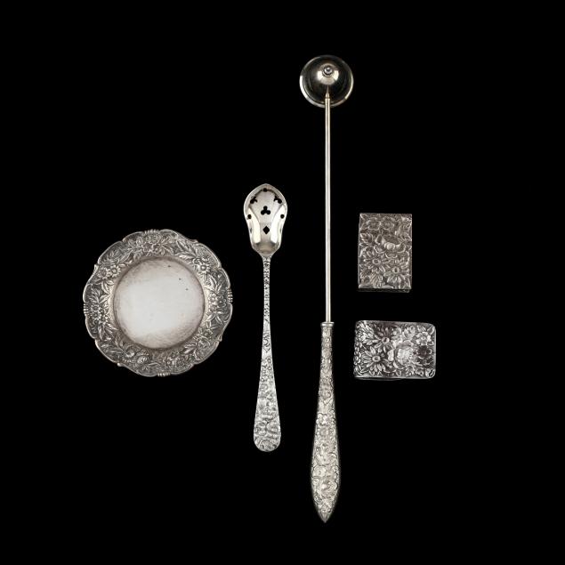 five-pieces-of-s-kirk-son-stieff-repousse-sterling-silver-items