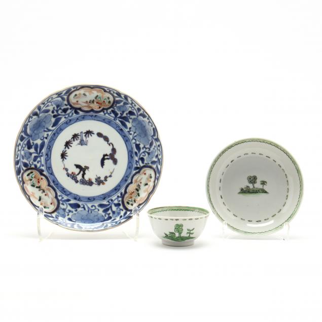 a-japanese-imari-plate-and-chinese-export-teacup-and-saucer