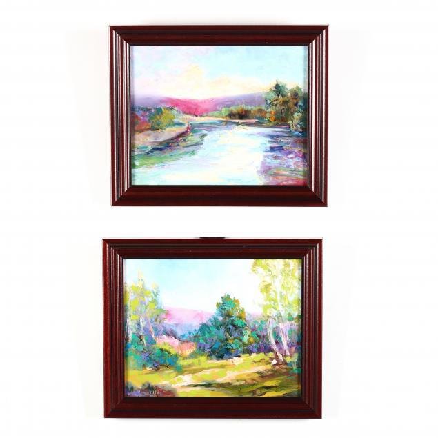 jenne-fitzgerald-nc-two-landscape-paintings