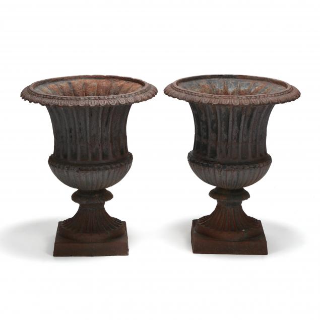 pair-of-classical-style-cast-iron-garden-urns