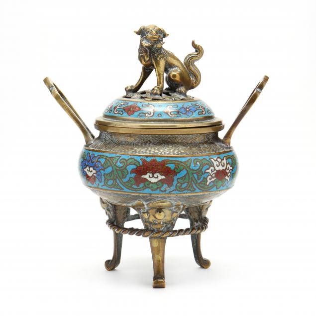 a-chinese-cloisonne-and-brass-censer-with-cover