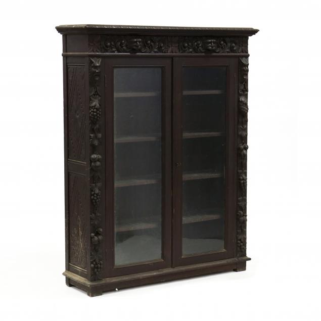 jacobean-style-carved-oak-bookcase