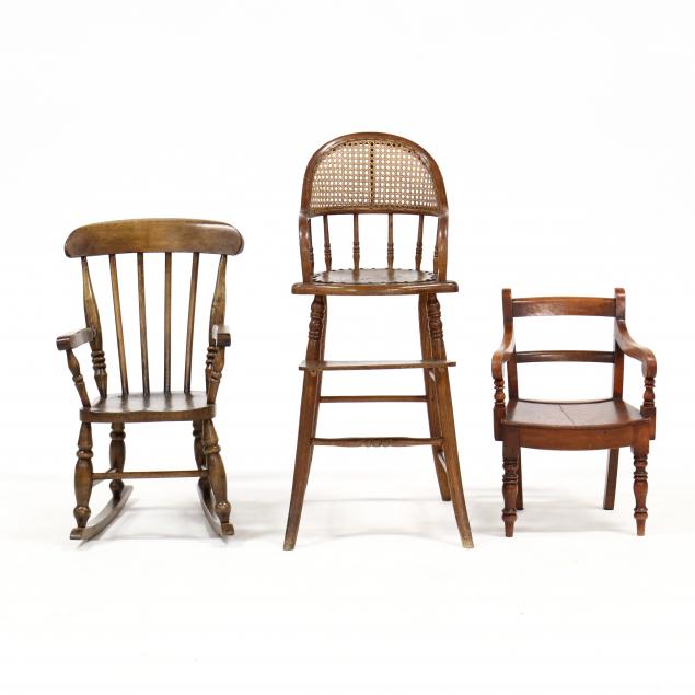 three-vintage-child-s-chairs