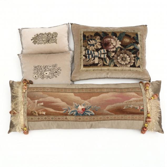 four-pillows-with-antique-embroidery