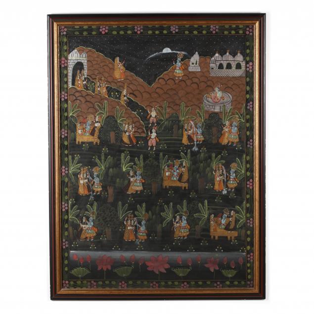 a-large-indian-pichhavai-painting-of-dana-lila