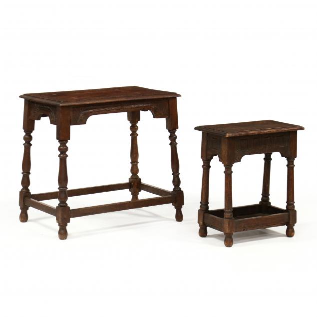 two-william-and-mary-style-carved-oak-stands