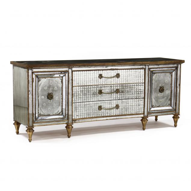 hollywood-regency-mirrored-sideboard