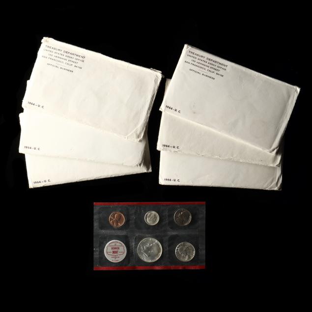 six-1964-uncirculated-five-coin-mint-sets