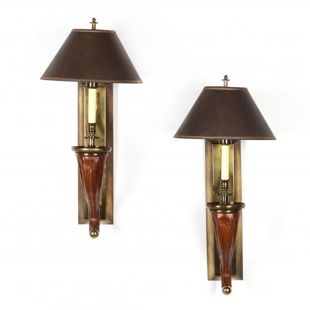 hart-associates-pair-of-faux-horn-and-brass-sconces