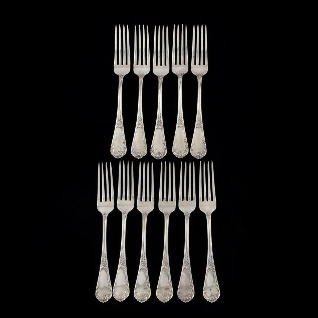 set-of-11-dominick-haff-louis-xiv-old-style-sterling-silver-forks