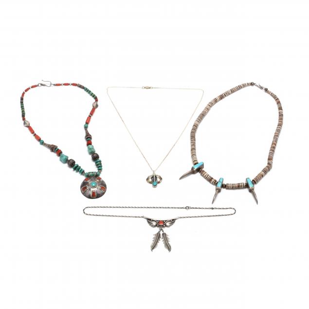 three-southwestern-silver-and-gem-set-necklaces