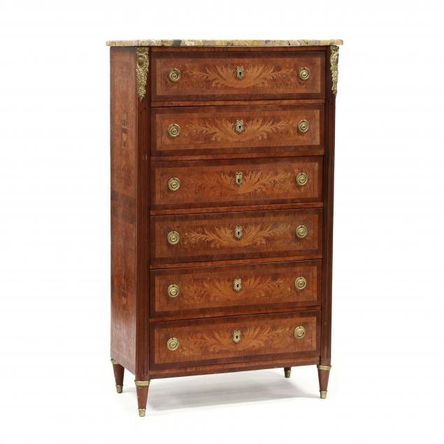 french-parquetry-inlaid-marble-top-chest-of-drawers