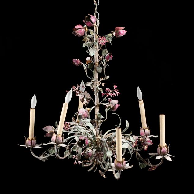vintage-continental-painted-tole-chandelier