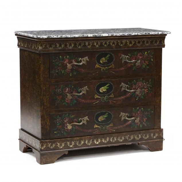 contemporary-paint-decorated-marble-top-chest-of-drawers