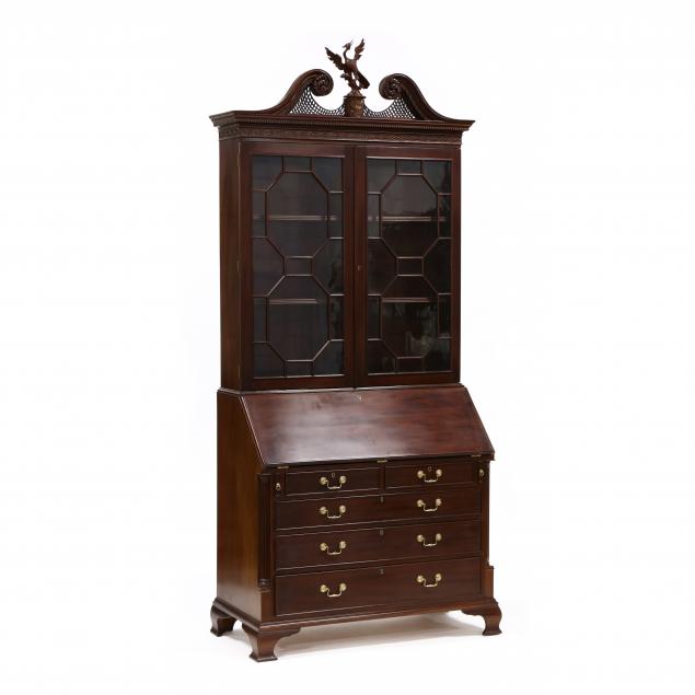 high-quality-reproduction-chippendale-style-secretary-bookcase