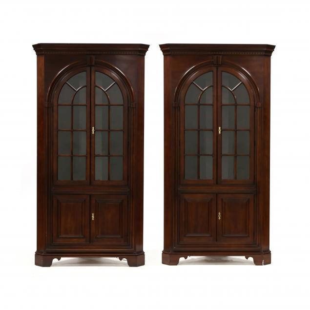 old-towne-pair-of-chippendale-style-cherry-corner-cupboards