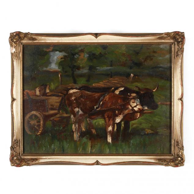 old-lyme-school-diminutive-painting-of-oxen