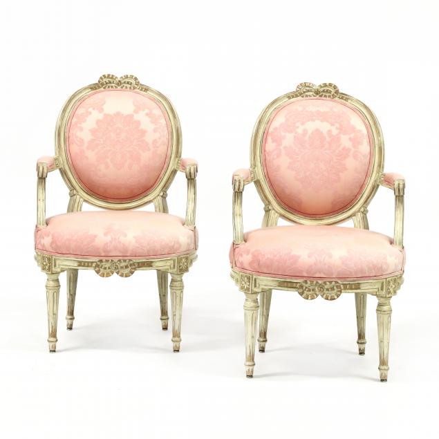 baker-pair-of-louis-xvi-style-carved-and-painted-fauteuils