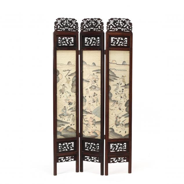 a-chinese-carved-wooden-folding-screen-with-six-kesi-panels