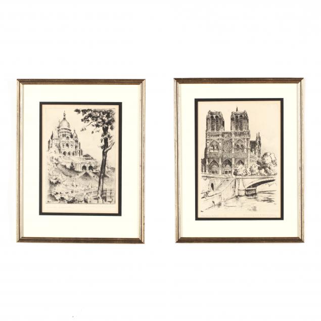 marcel-bessan-french-1887-1961-two-parisian-etchings-notre-dame-and-sacre-coeur