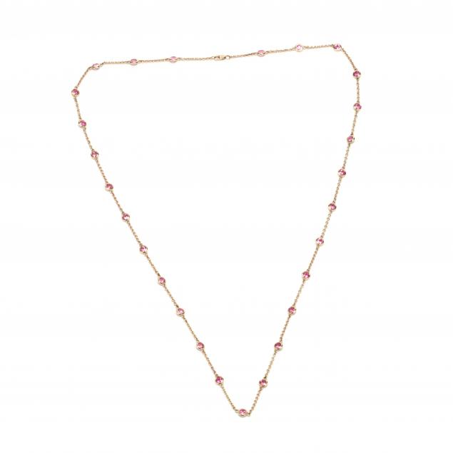 14kt-gold-and-pink-tourmaline-station-necklace