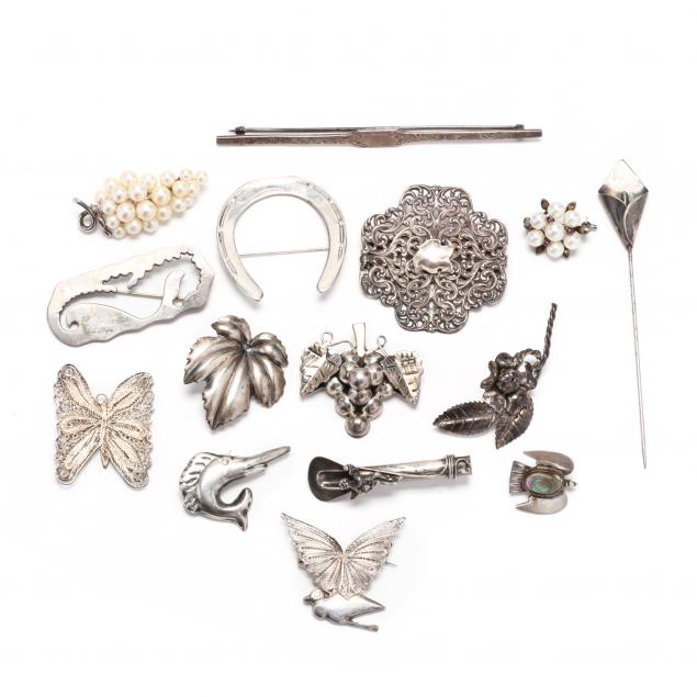 group-of-silver-jewelry-items