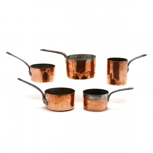 five-antique-french-and-english-copper-cook-pots