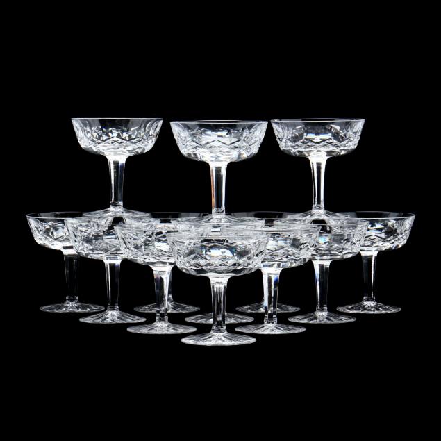 waterford-group-of-13-lismore-champagne-coupes