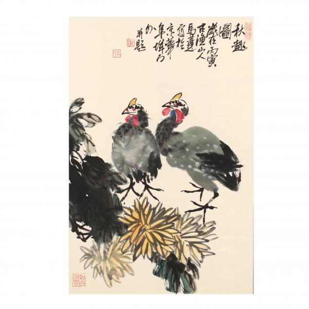 a-chinese-painting-of-roosters-and-dahlias