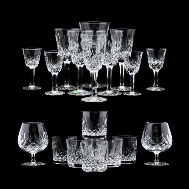 waterford-19-pieces-lismore-cut-glass