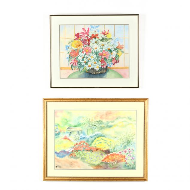 julia-reaves-nc-1926-2019-two-original-floral-paintings