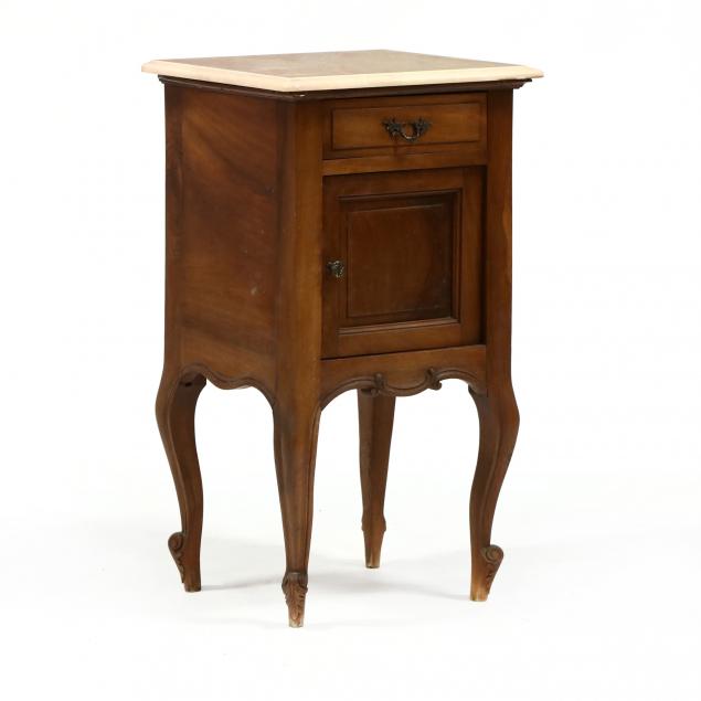 french-walnut-marble-top-stand