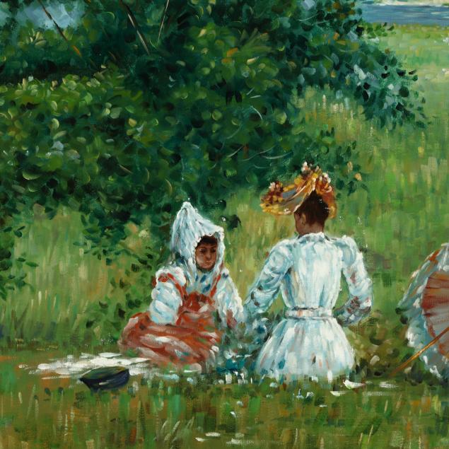 Impressionist Style Painting of a Picnic by the Sea (Lot 224 - The Mid ...