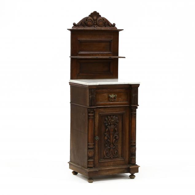 antique-continental-marble-top-walnut-cabinet