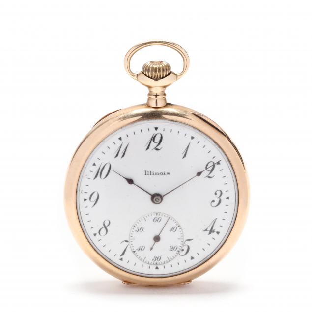 antique-14kt-gold-open-face-pocket-watche-illinois