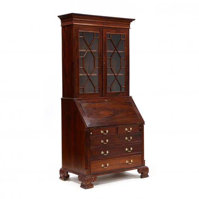 chippendale-style-mahogany-secretary-bookcase