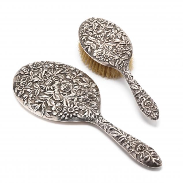s-kirk-son-repousse-sterling-silver-dressing-mirror-and-hairbrush