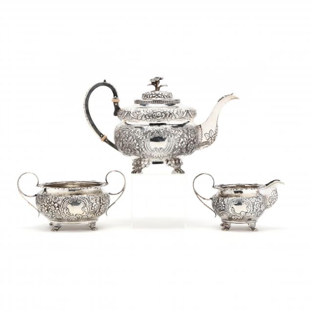 an-assembled-irish-george-iv-silver-tea-set