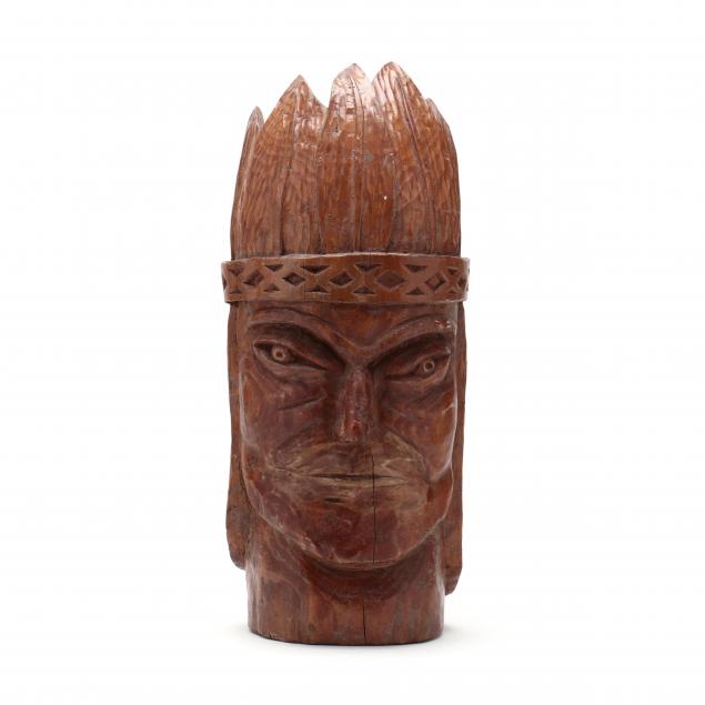 folk-art-carved-native-american-head