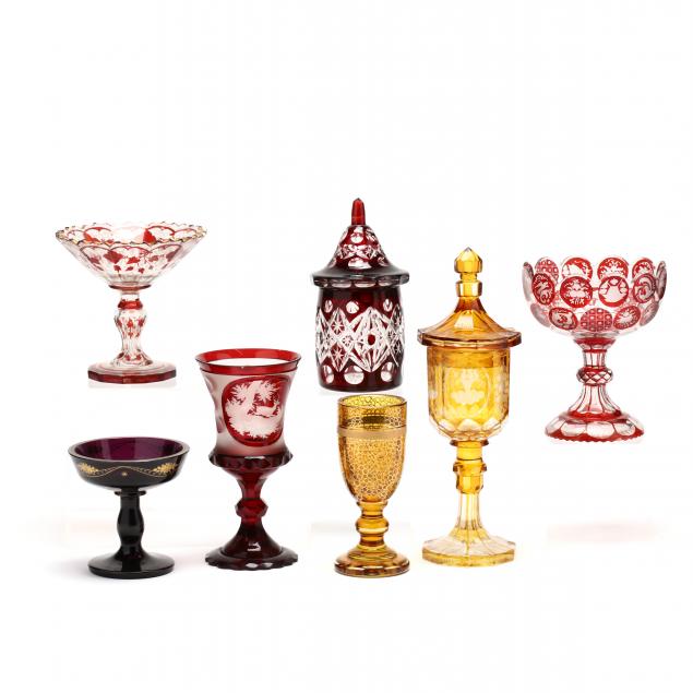 seven-pieces-of-antique-bohemian-glass