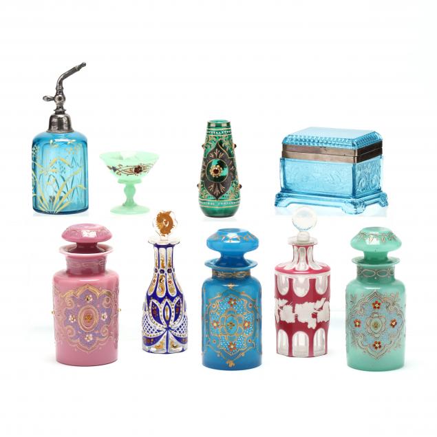 nine-antique-bohemian-glass-toiletries