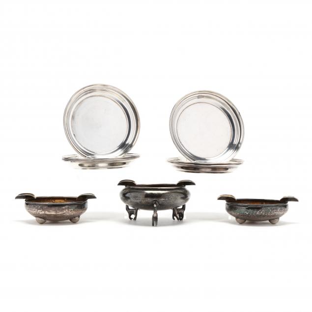 nine-sterling-silver-and-silverplate-ashtrays-from-colombia