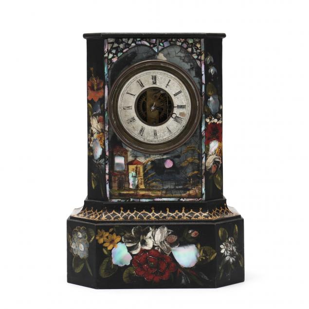 victorian-painted-and-mother-of-pearl-decorated-mantel-clock