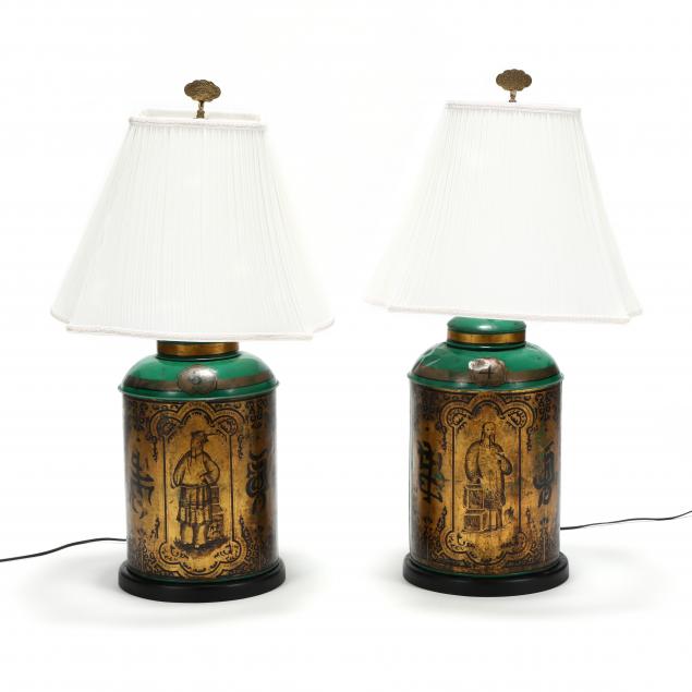 pair-of-vintage-tole-chinese-tea-canister-lamps