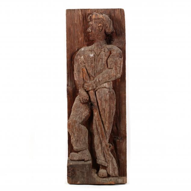 daniel-boone-carved-wood-relief-sculpture