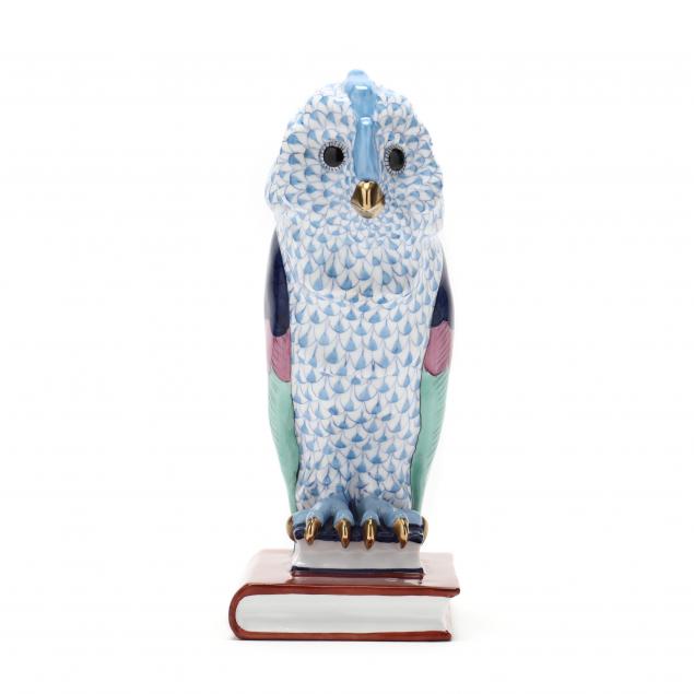 herend-owl-clutching-books-5105