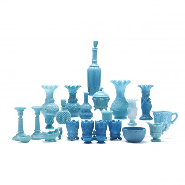 23-pieces-of-antique-blue-opaline-glass