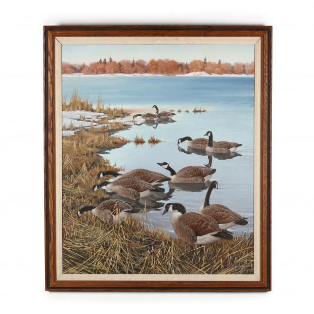 an-american-school-wildlife-painting-of-canadian-geese
