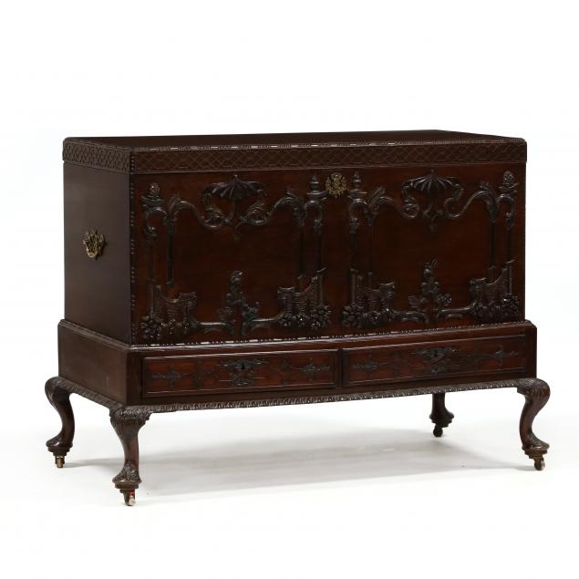 antique-chinese-chippendale-style-carved-mahogany-chest-on-frame