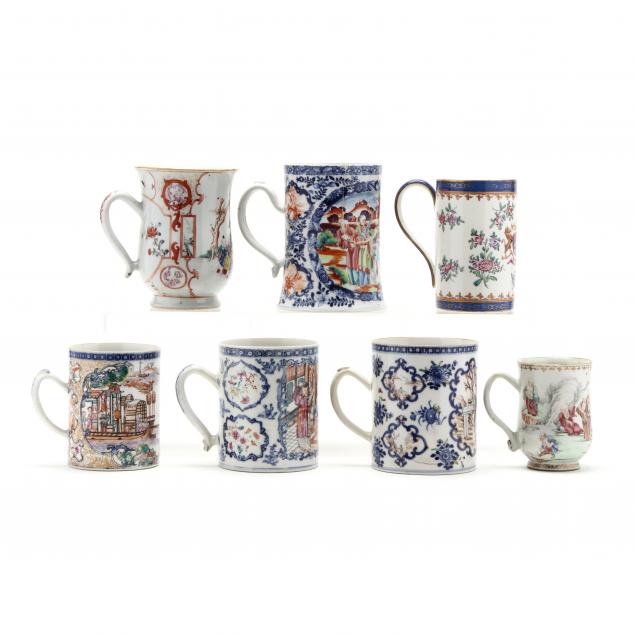 seven-chinese-export-porcelain-mugs